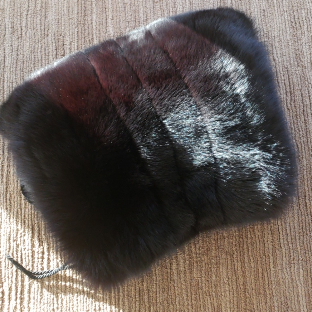 Large Black Fur Muff